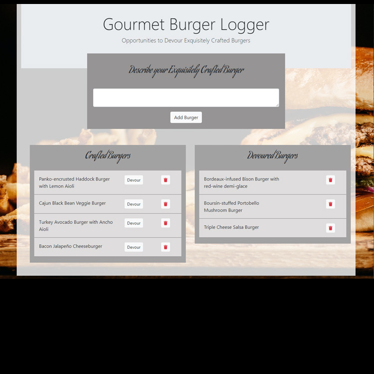 Gourmet Burger Logger