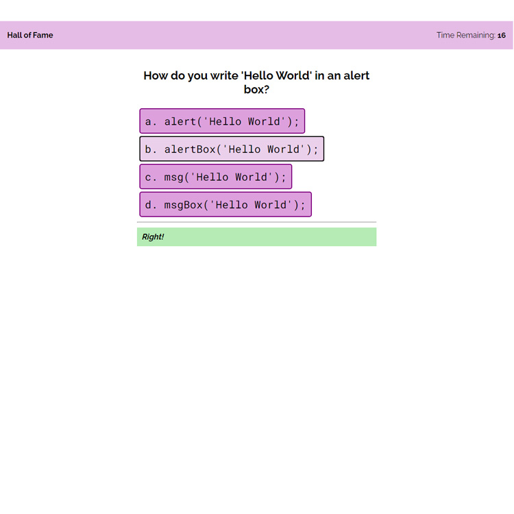 Code Quiz