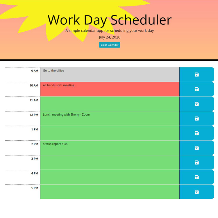 Work Day Scheduler